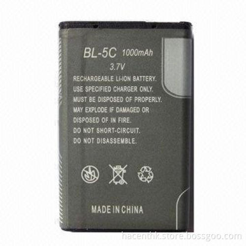 Mobile Phone Battery for Nokia BL-5C, with 3.7V Standard Working Voltage, 48-120-hour Standby Time